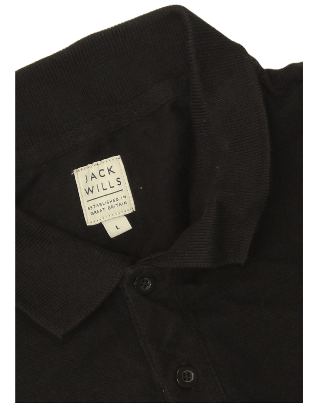 Jack Wills Polo para hombre grande de algodón negro