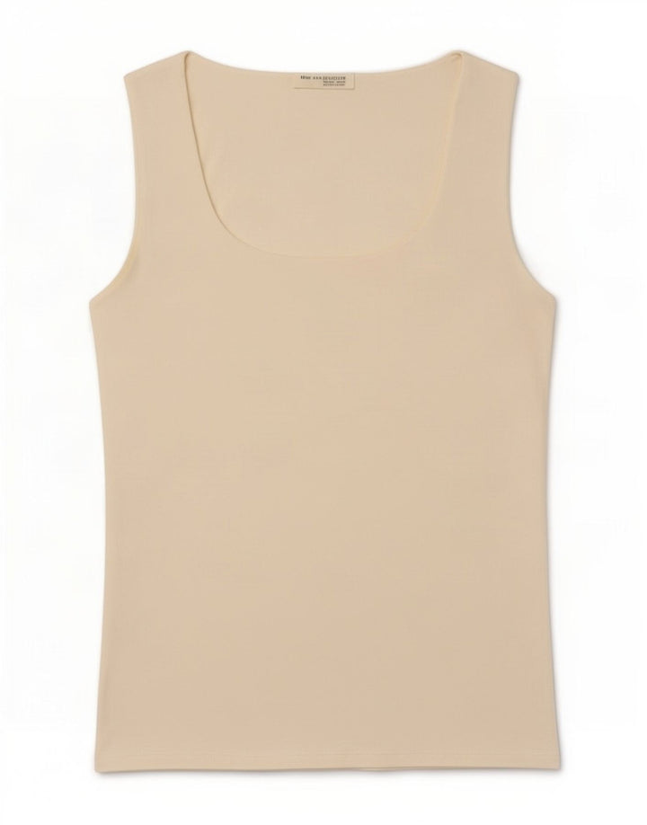 Zara Mujer Chaleco Top UK 40 Grande Off White Poliamida