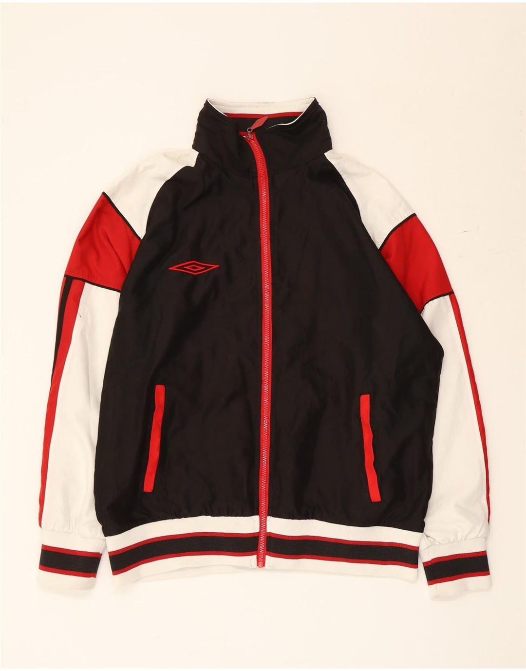 Umbro Hombre Chándal Top Chaqueta Mediana Negro Colorblock Poliéster