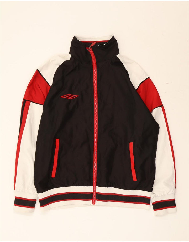 Umbro Hombre Chándal Top Chaqueta Mediana Negro Colorblock Poliéster