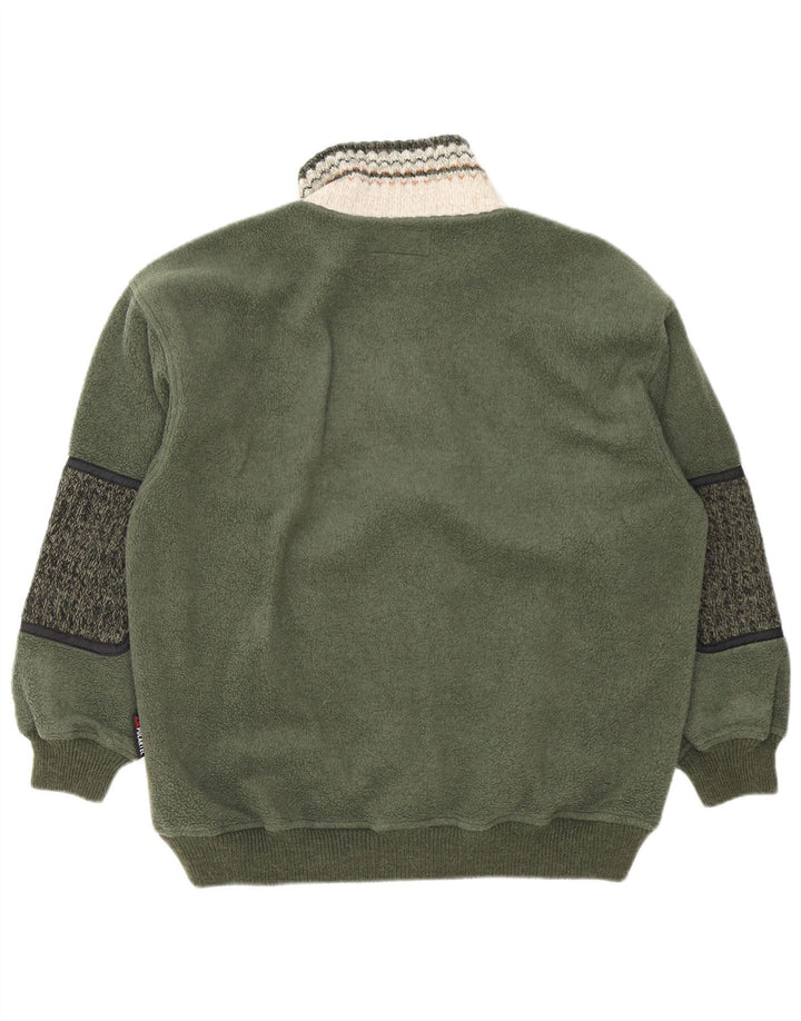 Silvy Chaqueta polar para hombre ES 40 Grande Verde Colorblock Poliéster