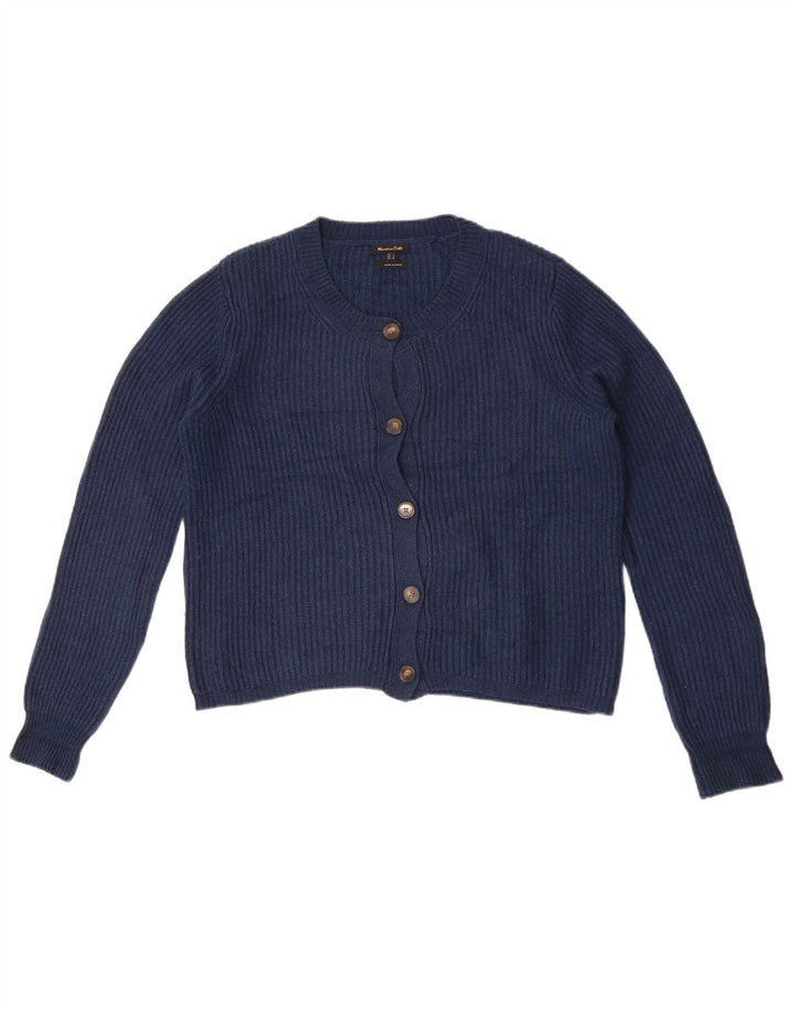 Massimo Dutti Cárdigan Corto Extragrande para Mujer UK 10 Small Azul Marino