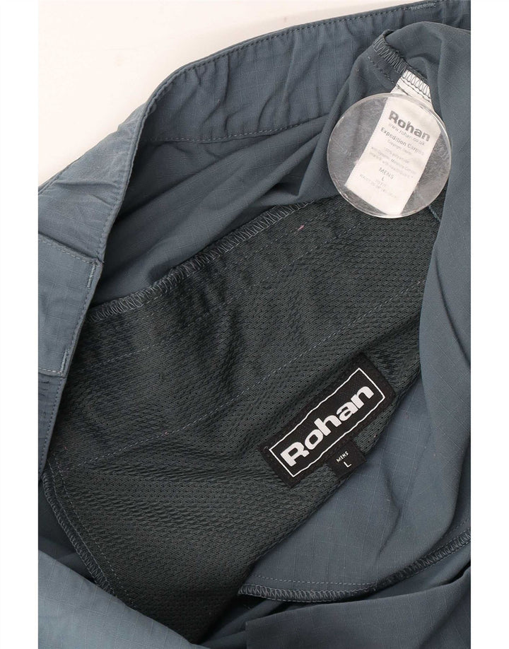 Rohan Hombre Pantalón Cargo De Senderismo Grande W36 L29 Poliamida Azul