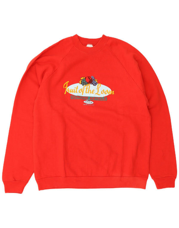 Fruit Of The Loom Sudadera Estampada Hombre XL Algodón Rojo