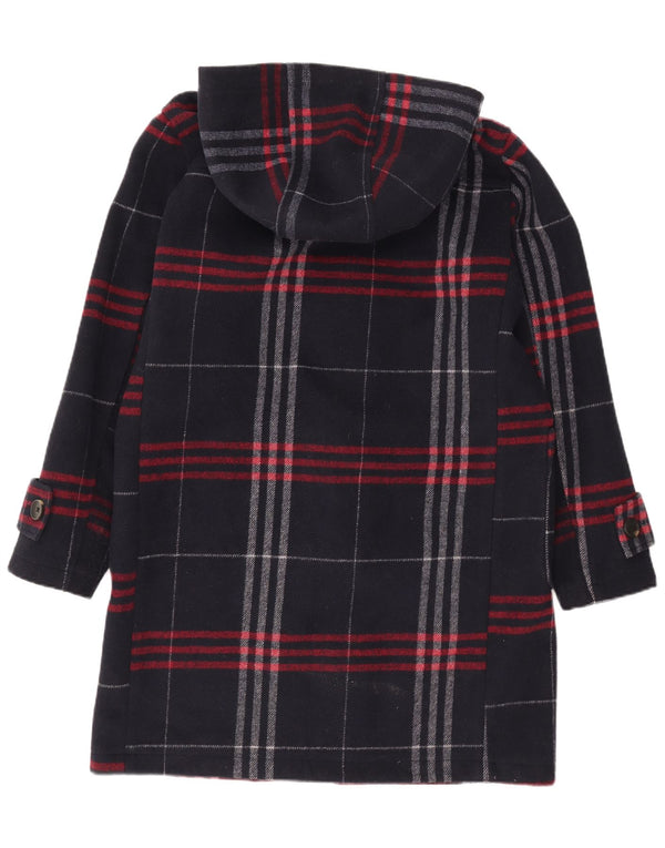 Zara Hombre Trenca con capucha UK 36 Small Azul marino Cuadros Poliéster