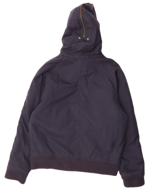 Woolrich Chaqueta bomber con capucha para hombre UK 38 Medium Azul marino Nylon