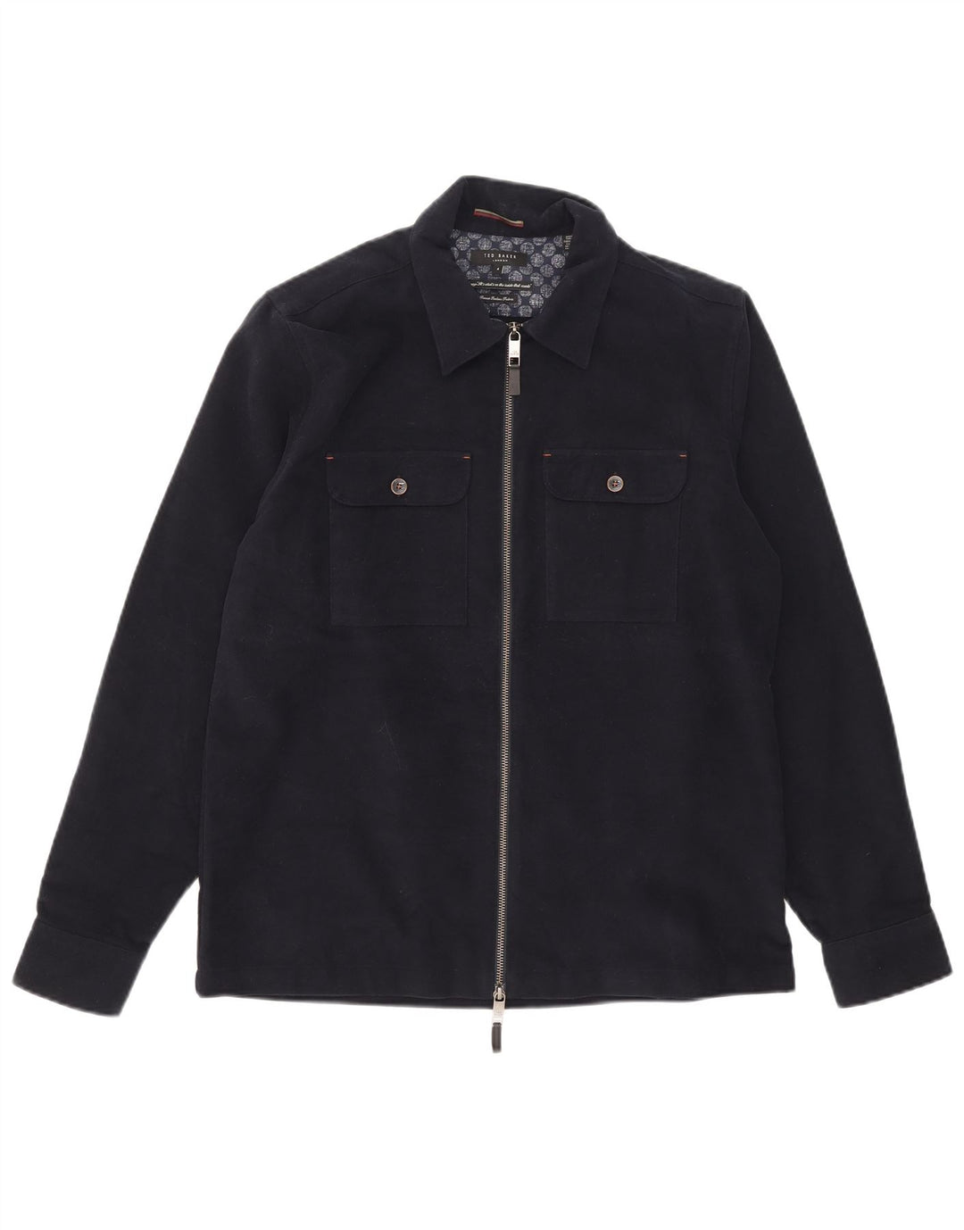 Ted Baker Chaqueta Bomber para Hombre Talla 4 Grande Algodón Azul Marino