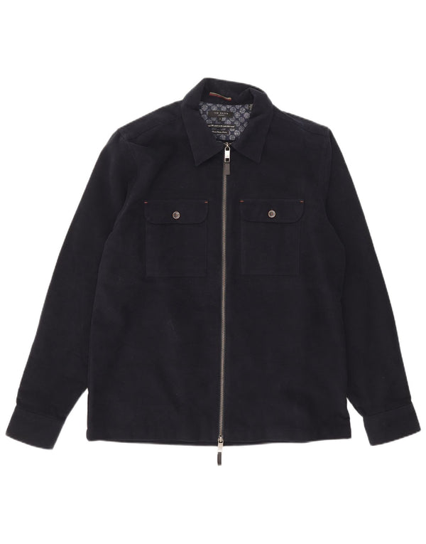 Ted Baker Chaqueta Bomber para Hombre Talla 4 Grande Algodón Azul Marino