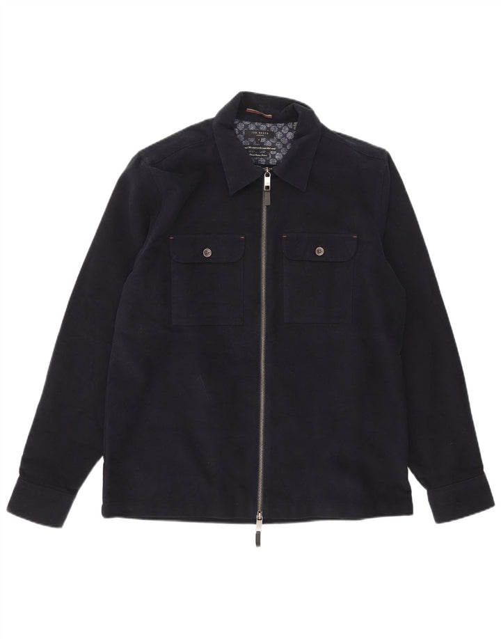 Ted Baker Chaqueta Bomber para Hombre Talla 4 Grande Algodón Azul Marino