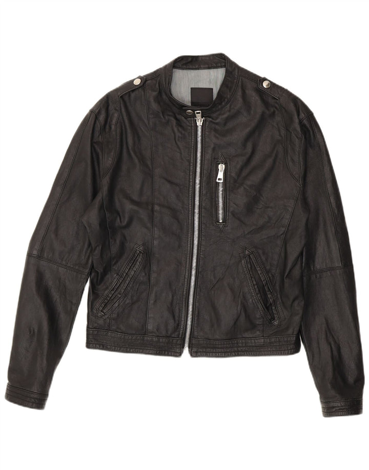 Chaqueta de cuero militar imperial para mujer IT 48 XL Negro