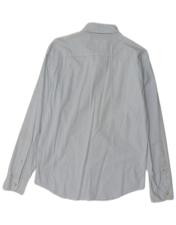Camisa Hollister Hombre Algodón A Rayas Azul Pequeña