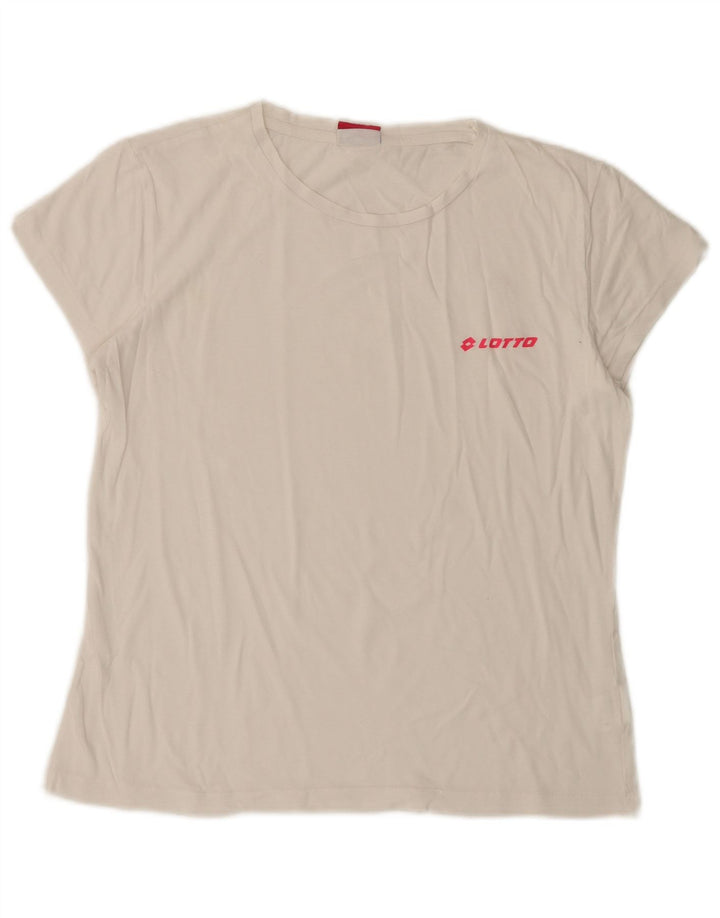 LOTTO Camiseta Mujer Top UK 10 Small Blanco Algodón