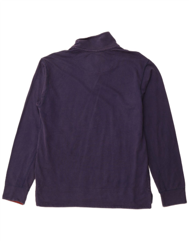 Weird Fish Mens 1/4 Zip Top Manga Larga Grande Azul Marino Algodón