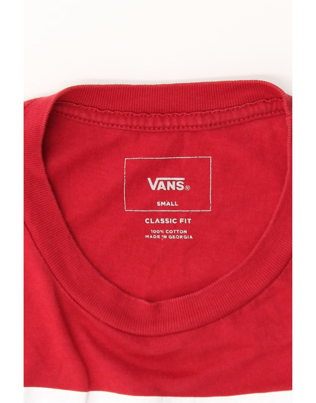 VANS Hombre Classic Fit Graphic Top Manga Larga Pequeño Algodón Rojo