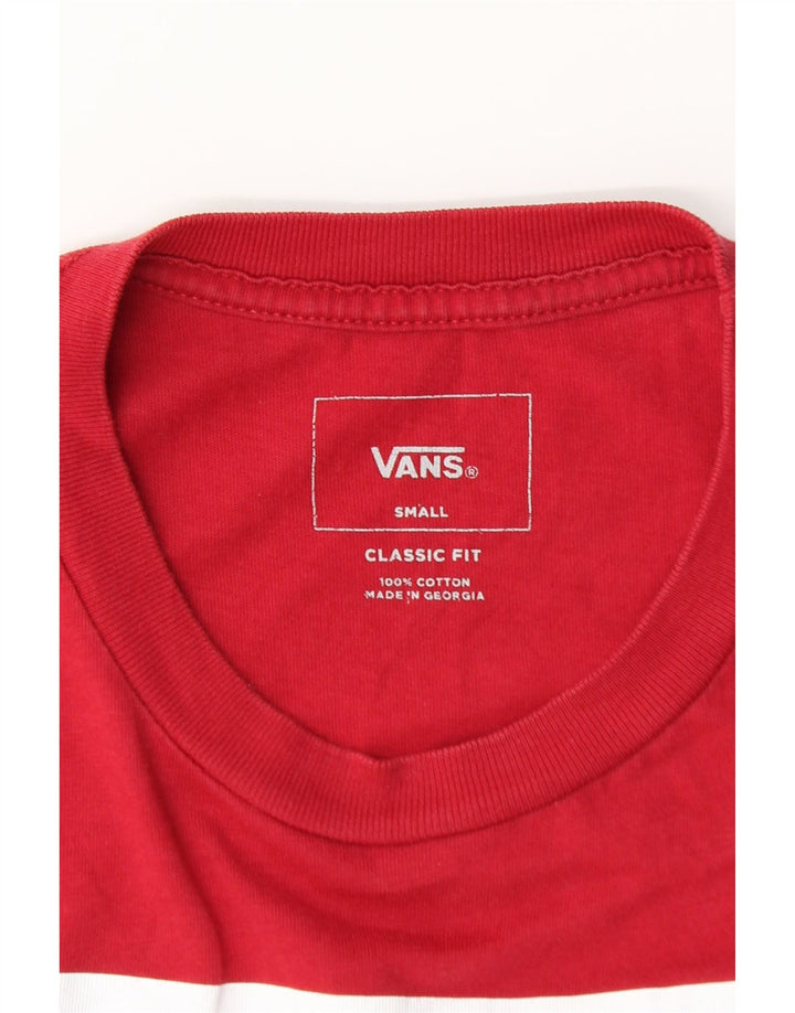 VANS Hombre Classic Fit Graphic Top Manga Larga Pequeño Algodón Rojo