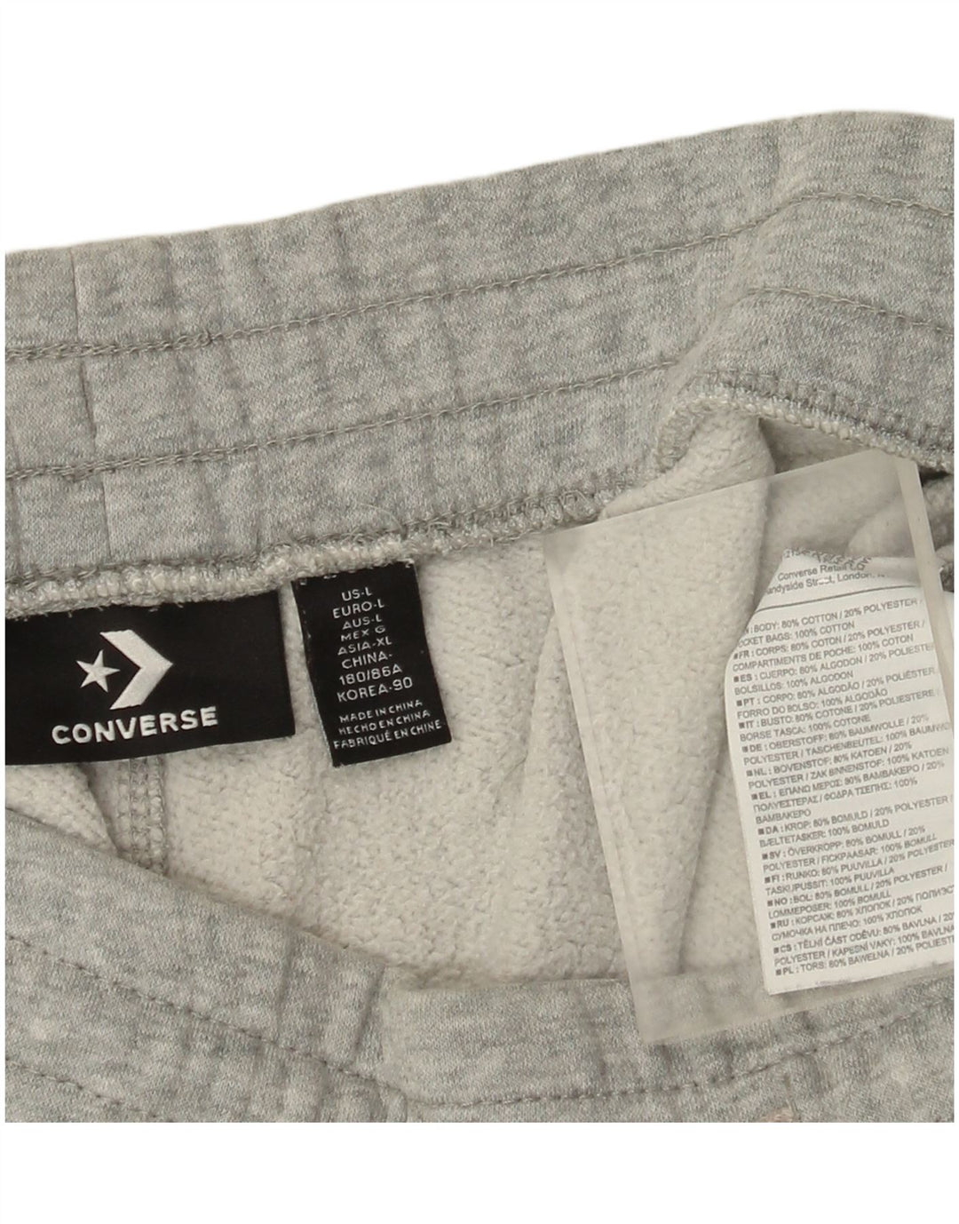 Pantalones cortos deportivos Converse para hombre de algodón moteado gris grande