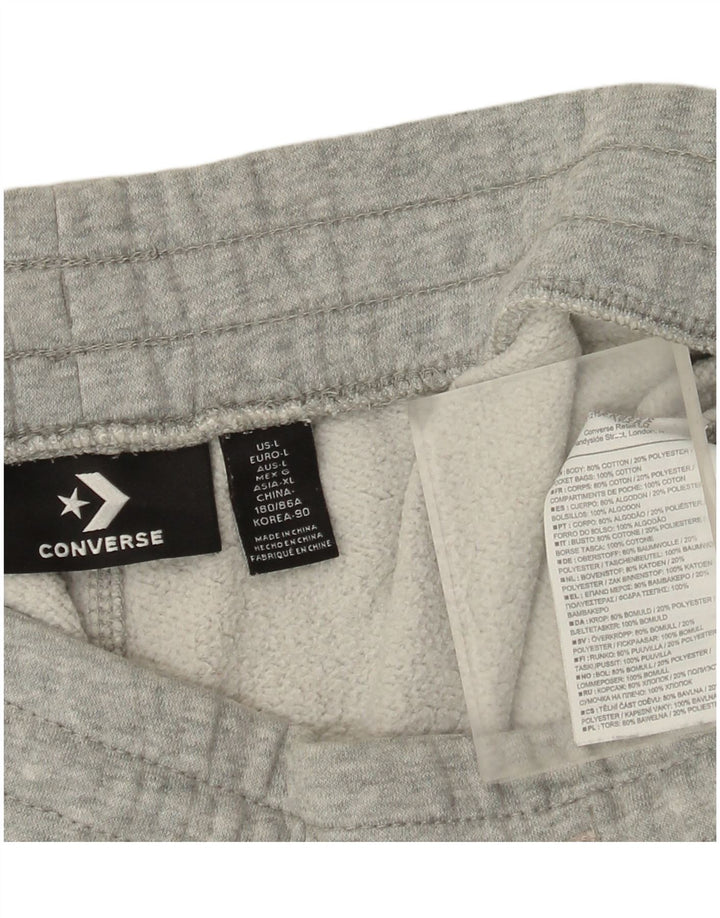 Pantalones cortos deportivos Converse para hombre de algodón moteado gris grande