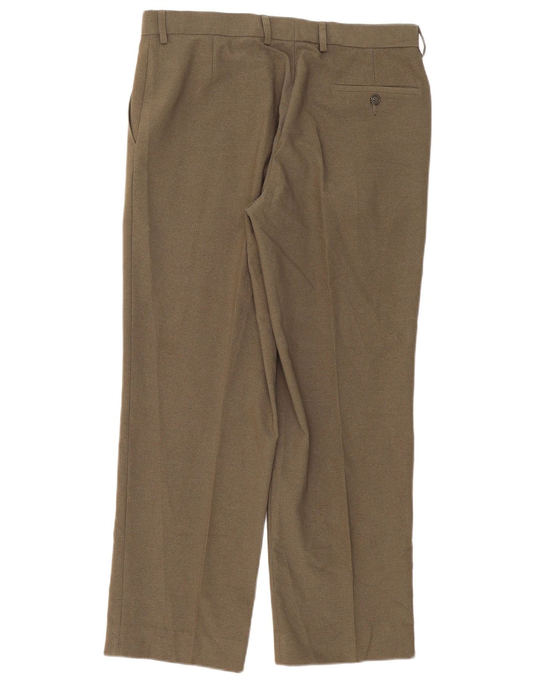 Marks & Spencer Pantalón de traje recto para hombre W34 L31 Poliéster caqui