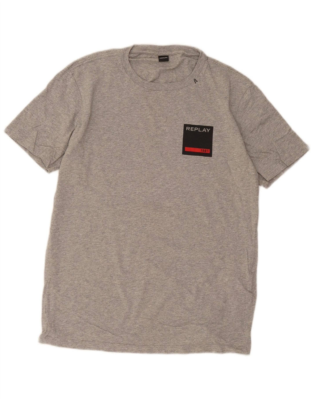 Replay Camiseta para hombre Top grande de algodón moteado gris