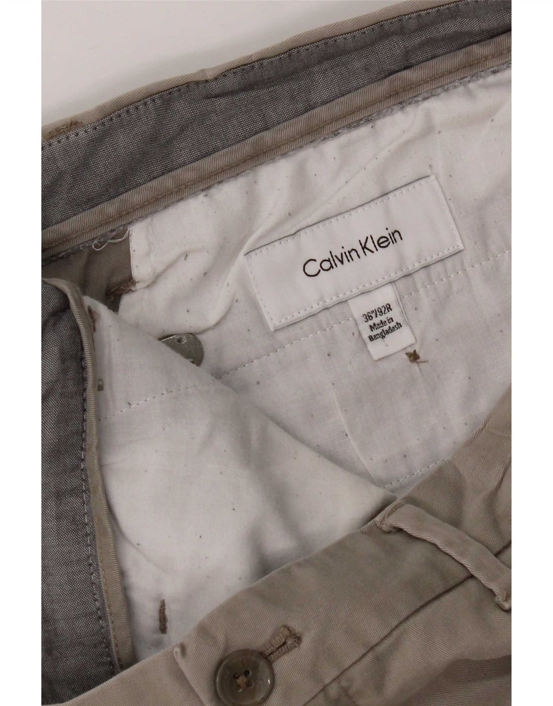 Pantalones chinos rectos Calvin Klein para hombre W36 L32 Gris
