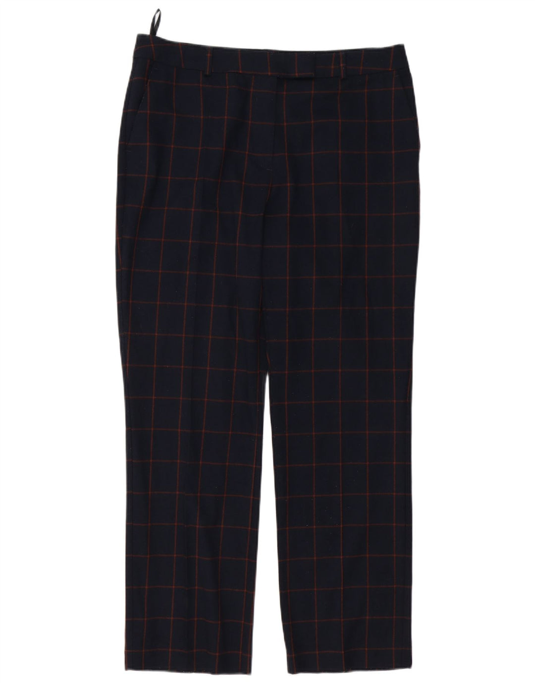 MARKS & SPENCER Pantalones de traje para mujer UK 14 Large W34 L28 Navy Blue Check