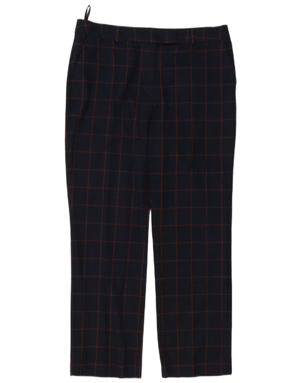 MARKS & SPENCER Pantalones de traje para mujer UK 14 Large W34 L28 Navy Blue Check