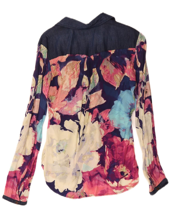 Desigual Blusa tipo jersey para mujer UK 10 Small Multicolor Floral