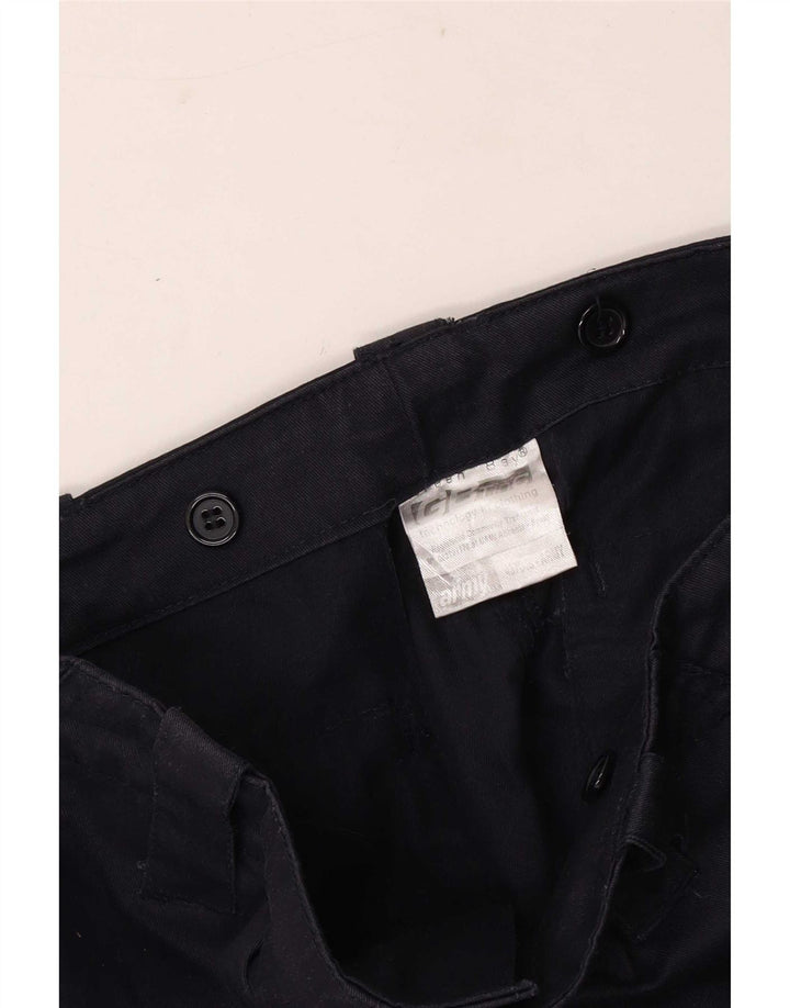 Vintage Hombres Cargo Shorts Medio W32 Poliéster Azul Marino