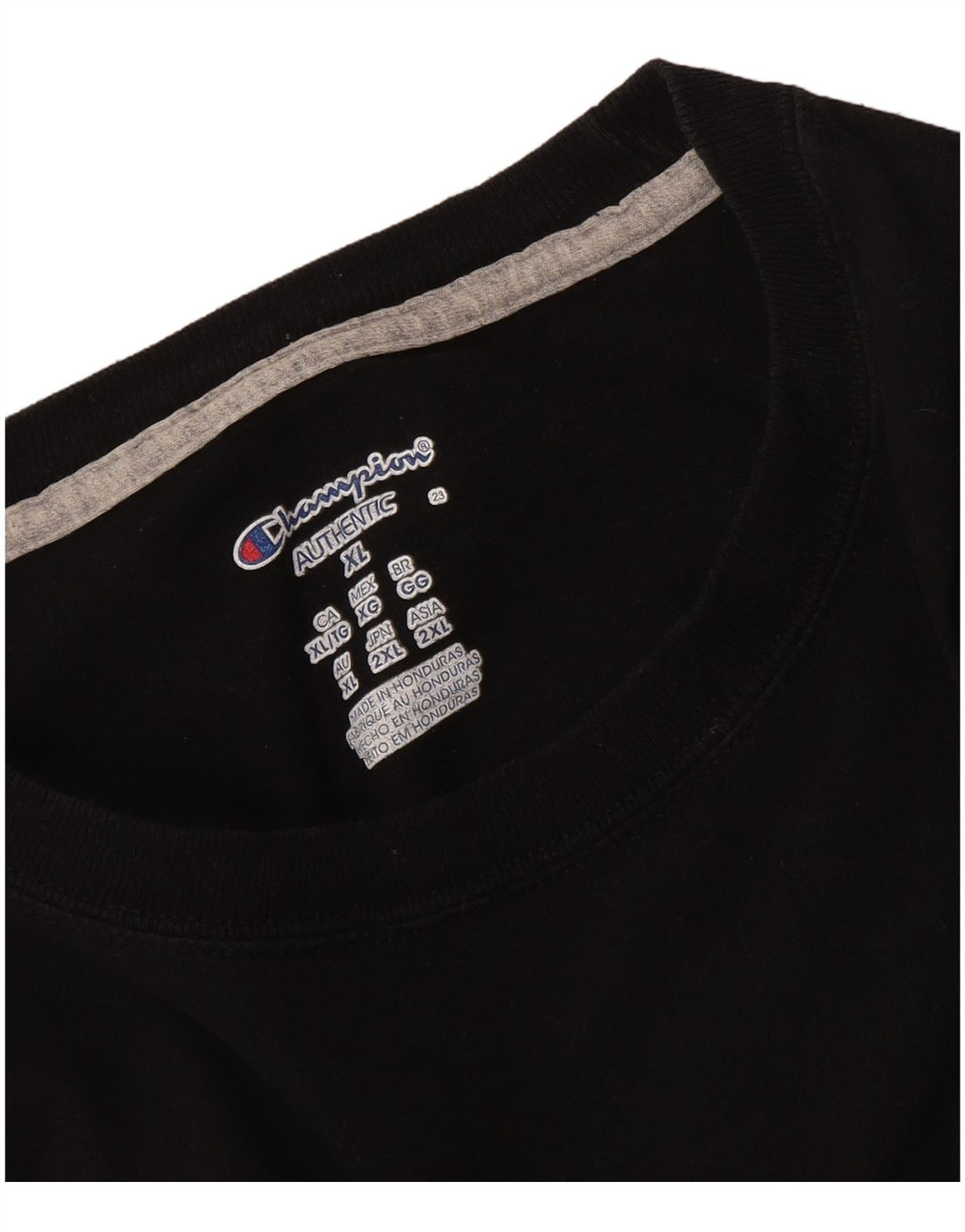 Champion Hombre Camiseta Manga Larga XL Negro