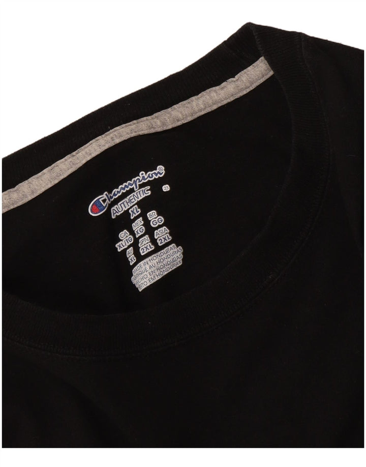 Champion Hombre Camiseta Manga Larga XL Negro