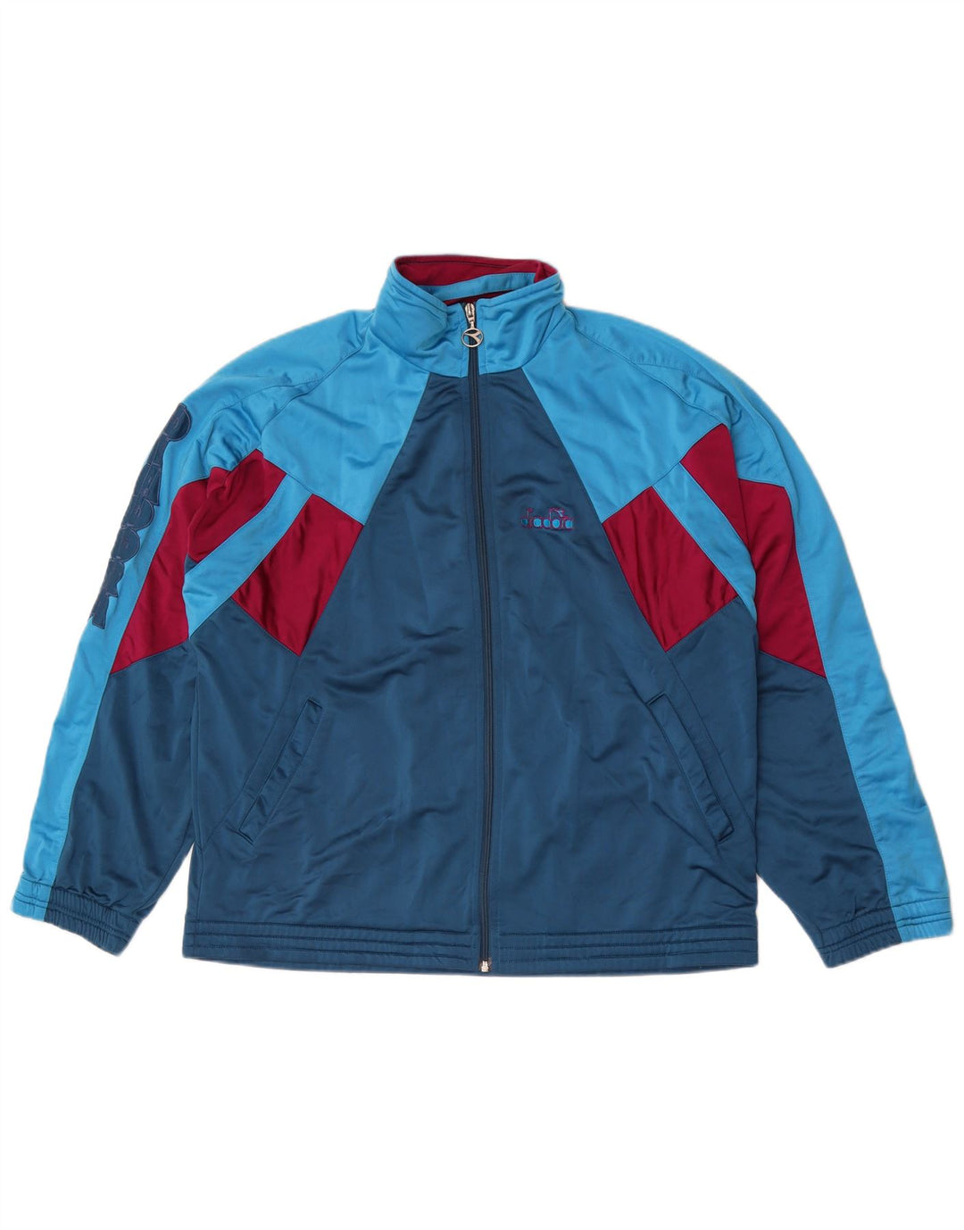 Diadora Chándal completo gráfico para hombre ES 42 Grande Azul Colorblock Poliéster
