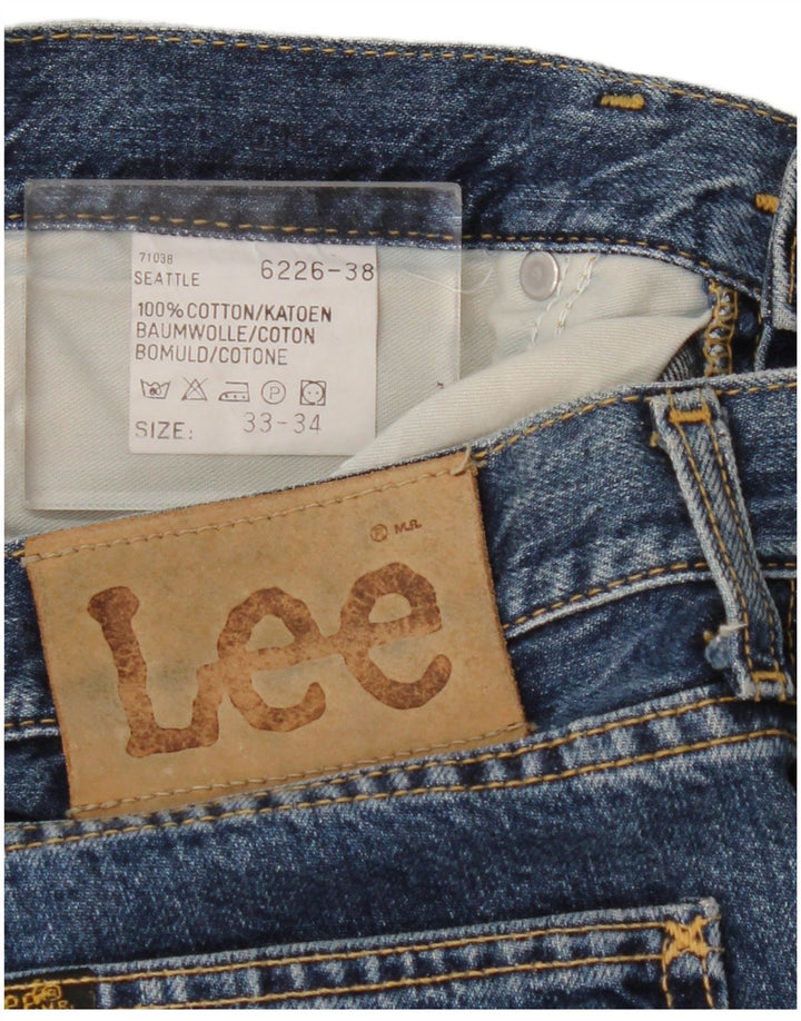 Lee Vaqueros Rectos Seattle Para Hombre W33 L31 Algodón Azul