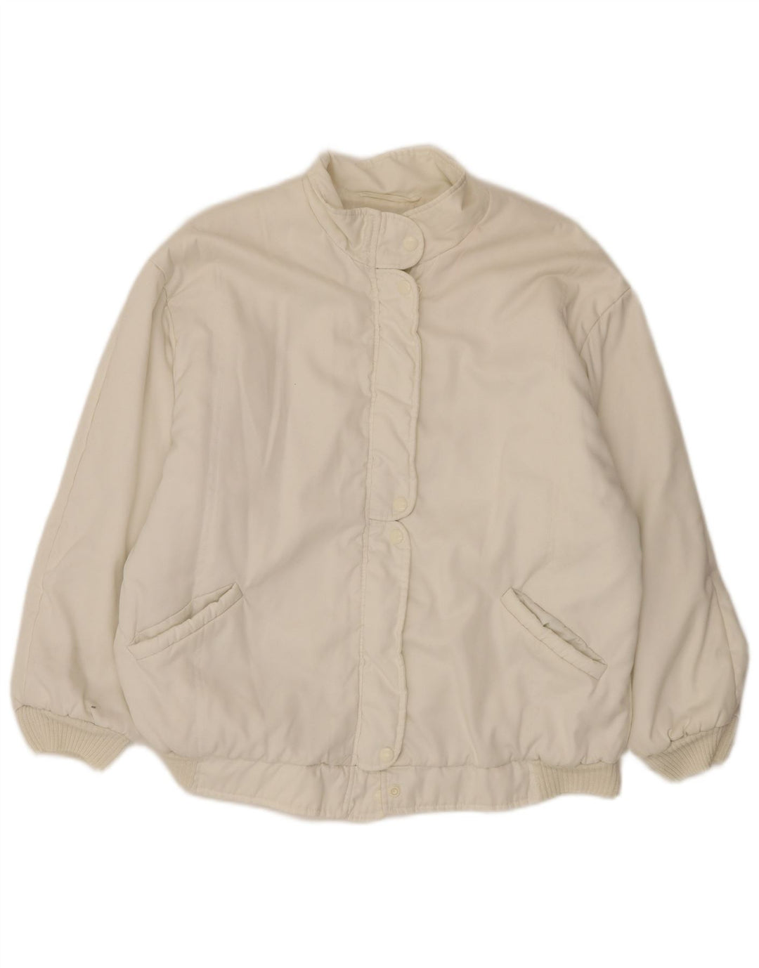 Vintage mujer chaqueta bomber de gran tamaño Reino Unido 18 XL blanco