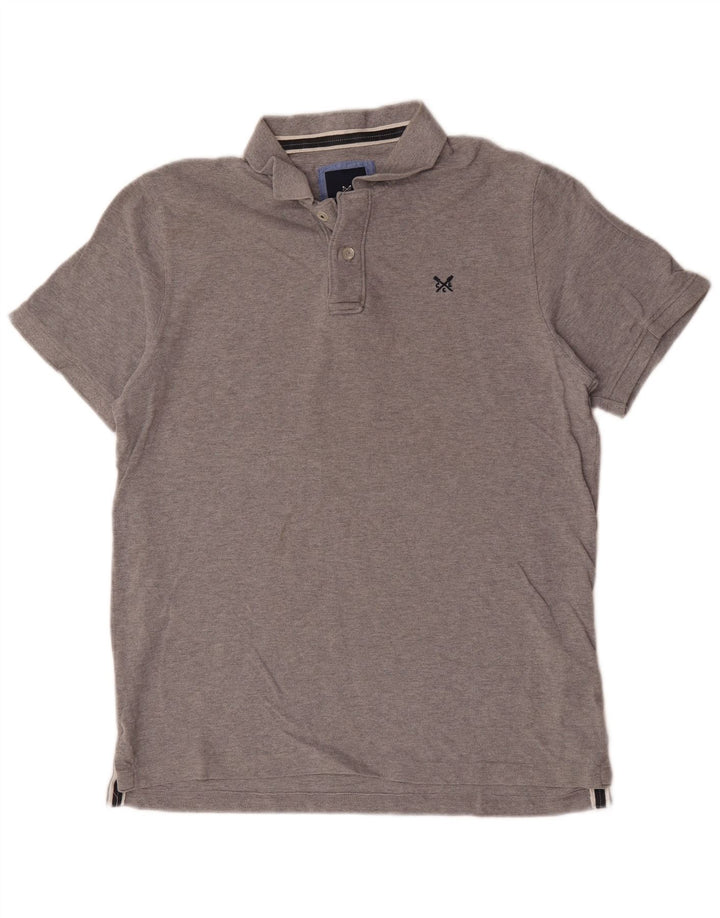Crew Clothing Polo para hombre de algodón gris grande