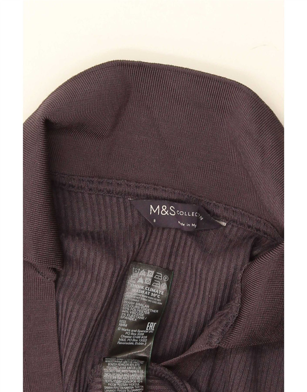 Marks & Spencer Polo de manga larga para mujer Uk 8 Small Gris Poliéster
