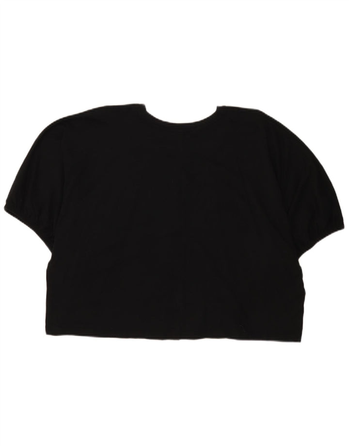 Zara Mujer Crop Camiseta Extragrande Top UK 44 Medium Negro