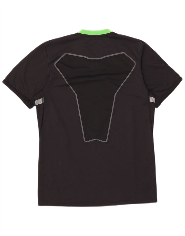 Adidas Mens Climacool Camiseta Top Pequeño Negro Colorblock