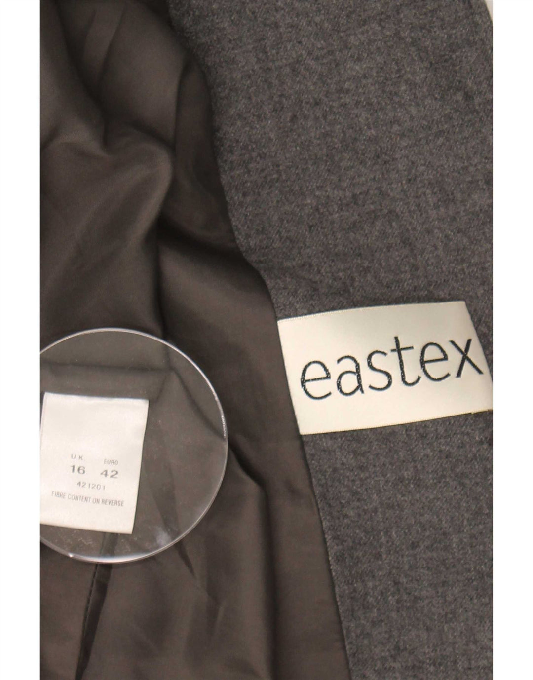 Eastex Chaqueta Blazer de 4 Botones para Mujer UK 46 Grande Lana Gris