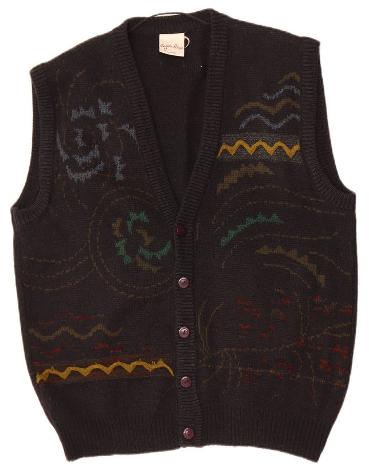 Angelo Litrico Cárdigan para Hombre IT 48/50 Medium Negro Geométrico