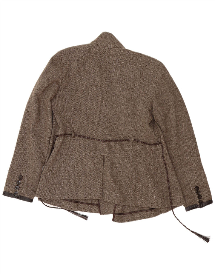 Max Mara Chaqueta Blazer de Fin de Semana para Mujer Reino Unido 12 Lana Virgen Marrón Medio