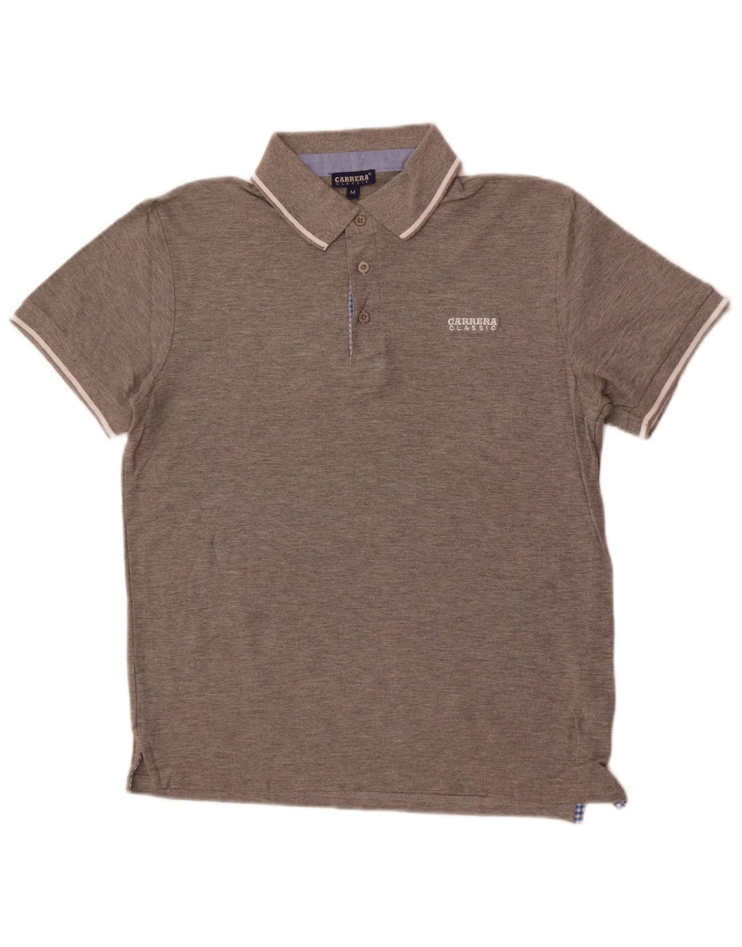 Carrera Polo Clásico Para Hombre Algodón Gris Medio