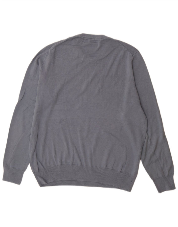 Marks & Spencer - Jersey de cuello redondo para hombre, talla grande, algodón azul