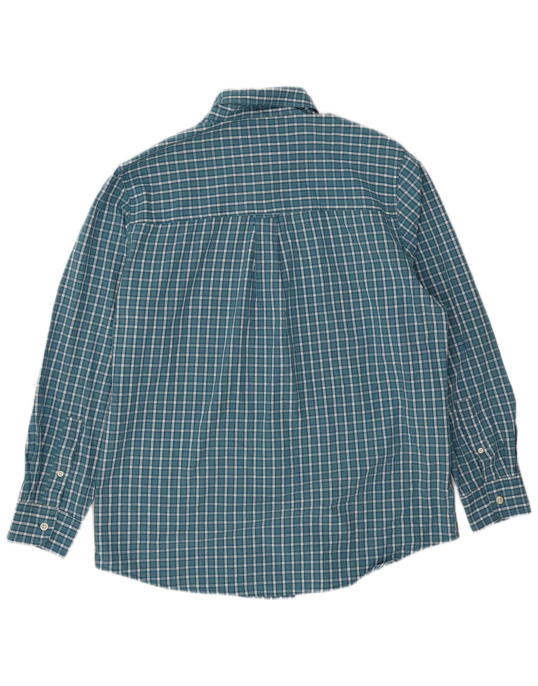 Chaps Camisa de fácil cuidado para hombre de algodón a cuadros azul medio