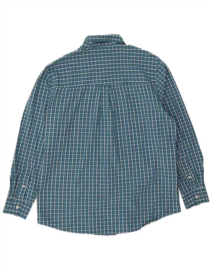 Chaps Camisa de fácil cuidado para hombre de algodón a cuadros azul medio