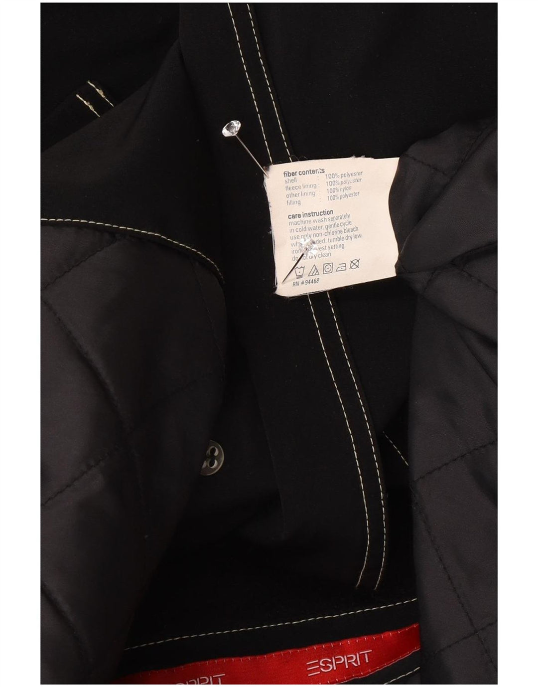 Esprit Mujer Sherpa Chaquetón UK 40 XL Poliéster Negro