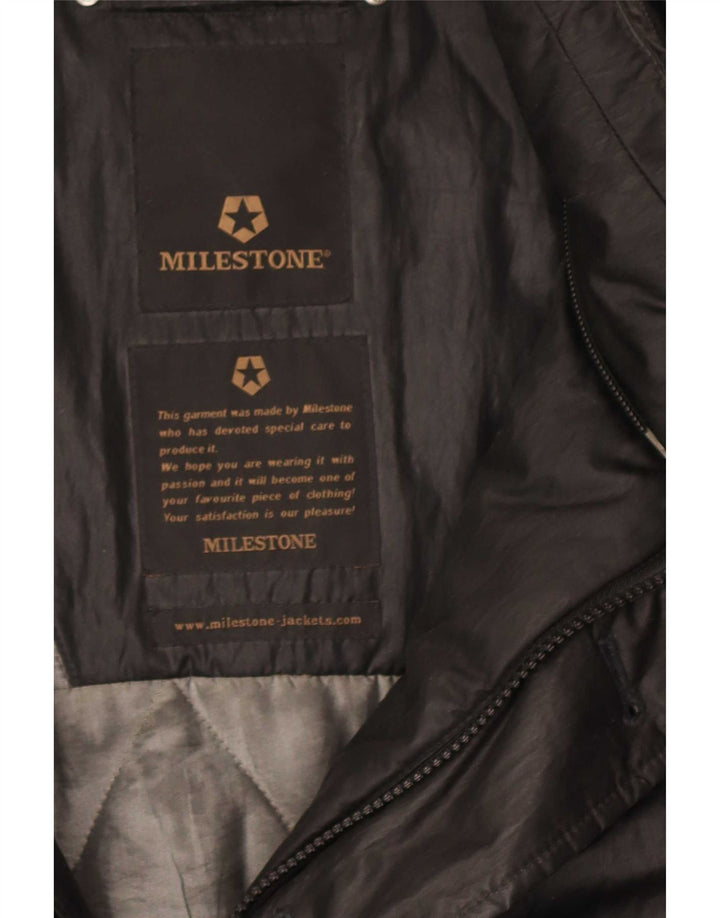 Milestone Chaqueta bomber con capucha para hombre UK 44 2XL Poliéster negro