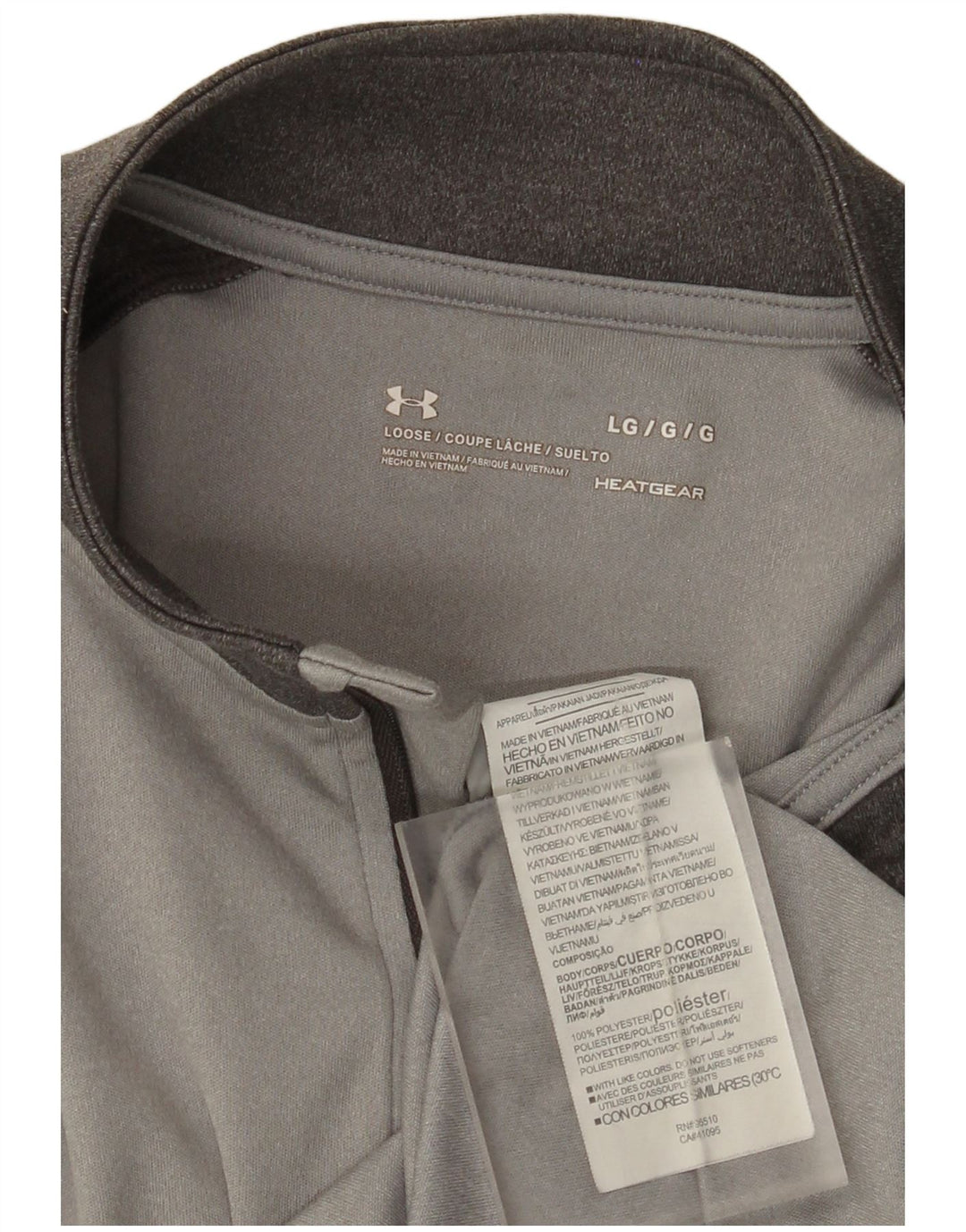 Under Armour Hombre Heat Gear Zip Neck Jersey Chándal Top Grande Gris