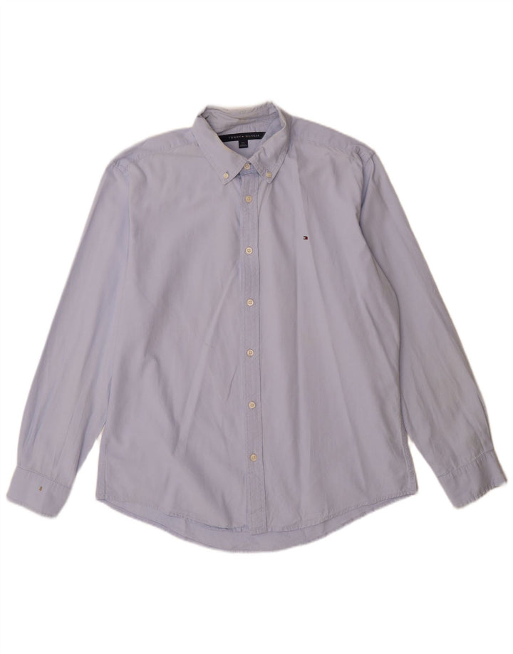 Tommy Hilfiger Camisa para hombre grande azul