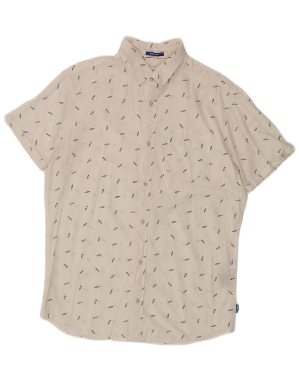 Jack & Jones Hombre Camisa De Manga Corta Large White Spotted Cotton