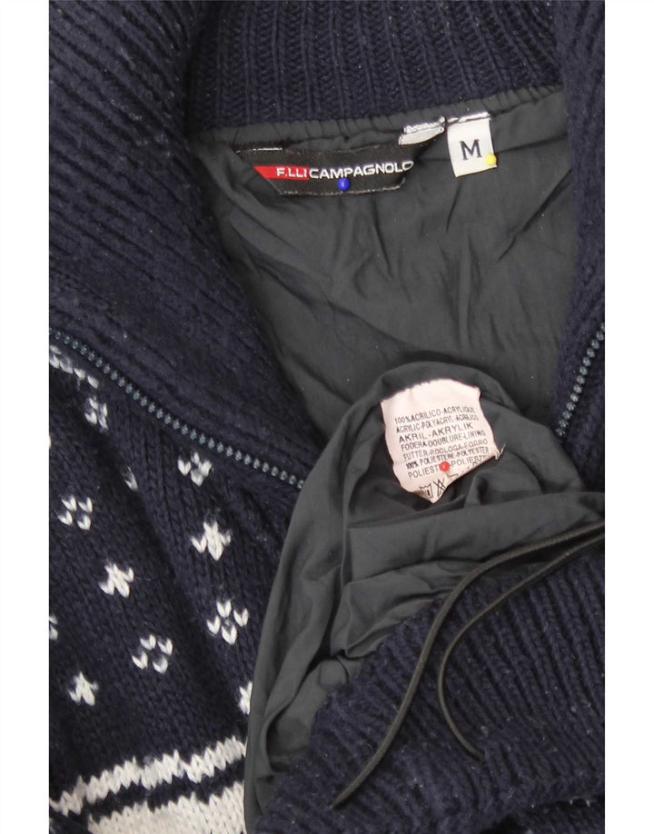 F.LLI Campagnolo - Jersey para hombre con cuello y cremallera, color azul marino mediano, Navidad